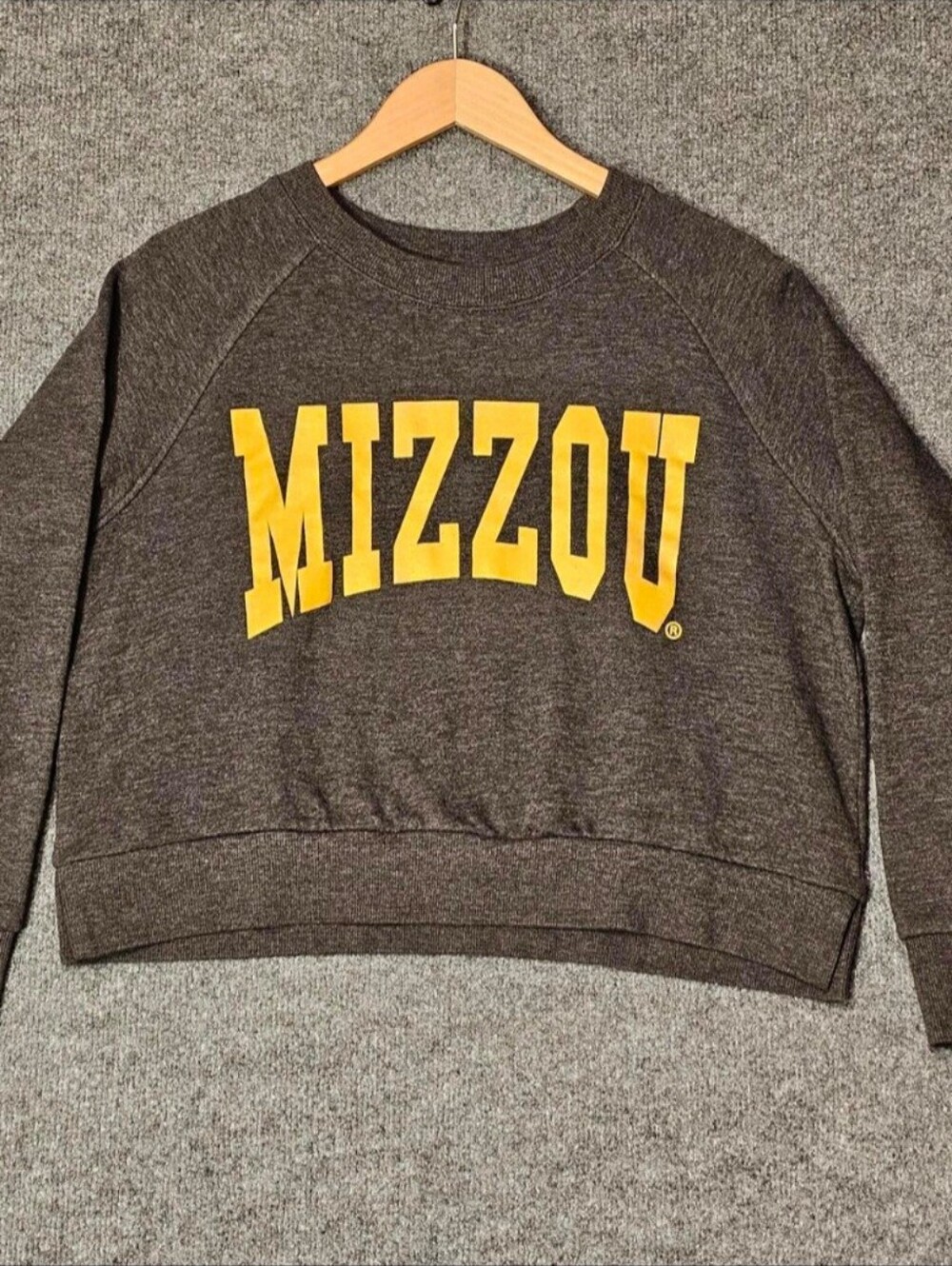 Mizzou Tigers 🐯 Cropped Charcoal Grey Sweatshirt - Small